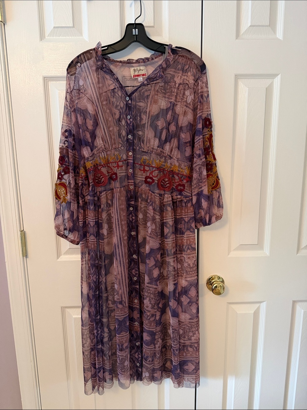 Johnny Was Pattern Midi Dress with removable slip